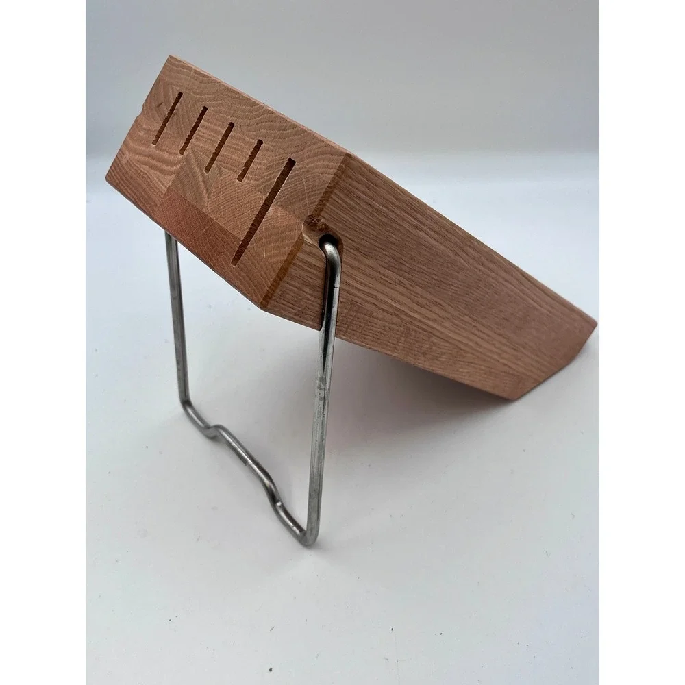 CUTCO Space Saver Set Block (5=Slot) Wooden Honey Oak Finish Knife Storage‎